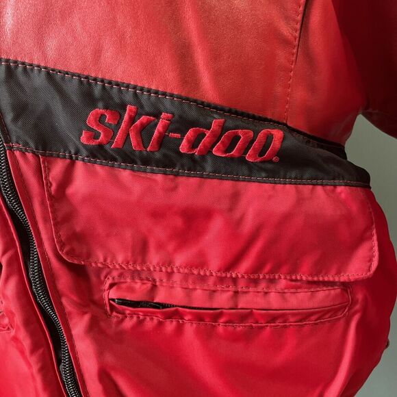 SKI-DOO Vintage Leather Jacket Bombardier Canada Men's Snowmobile Size 42 L/XL - Picture 2 of 9
